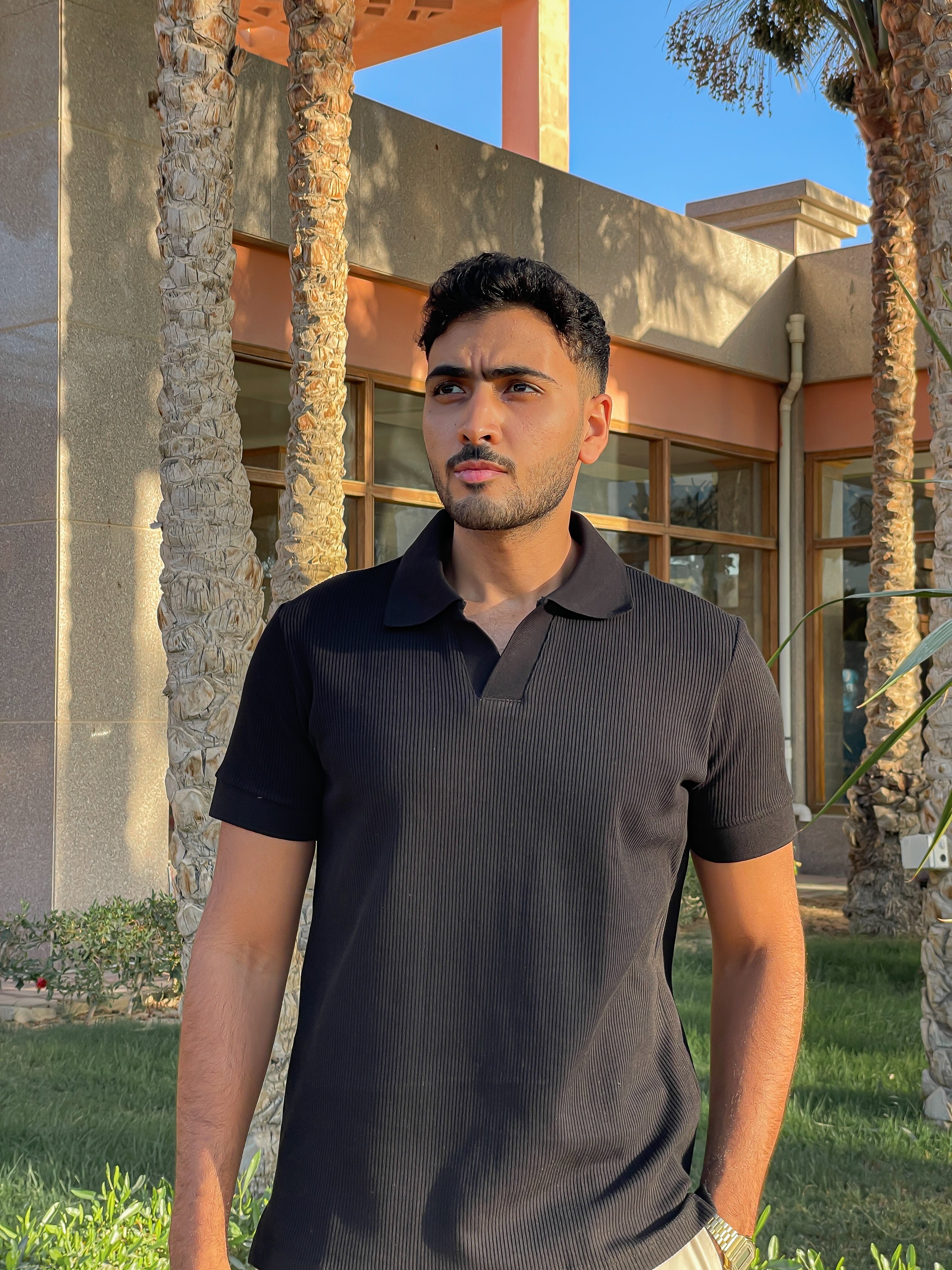 Black-Ribbed Polo