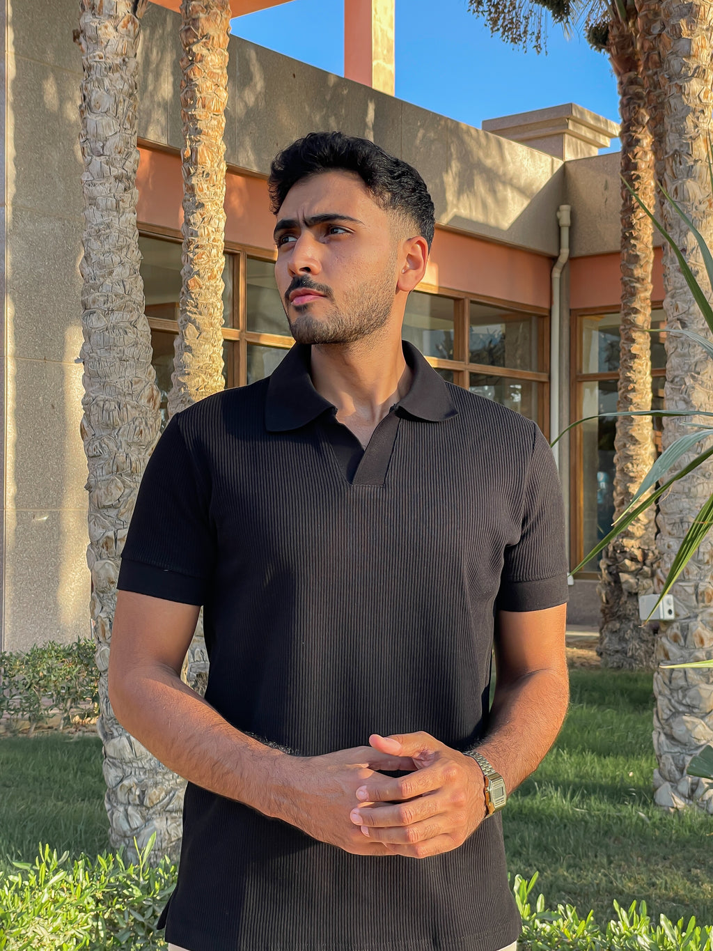 Black-Ribbed Polo