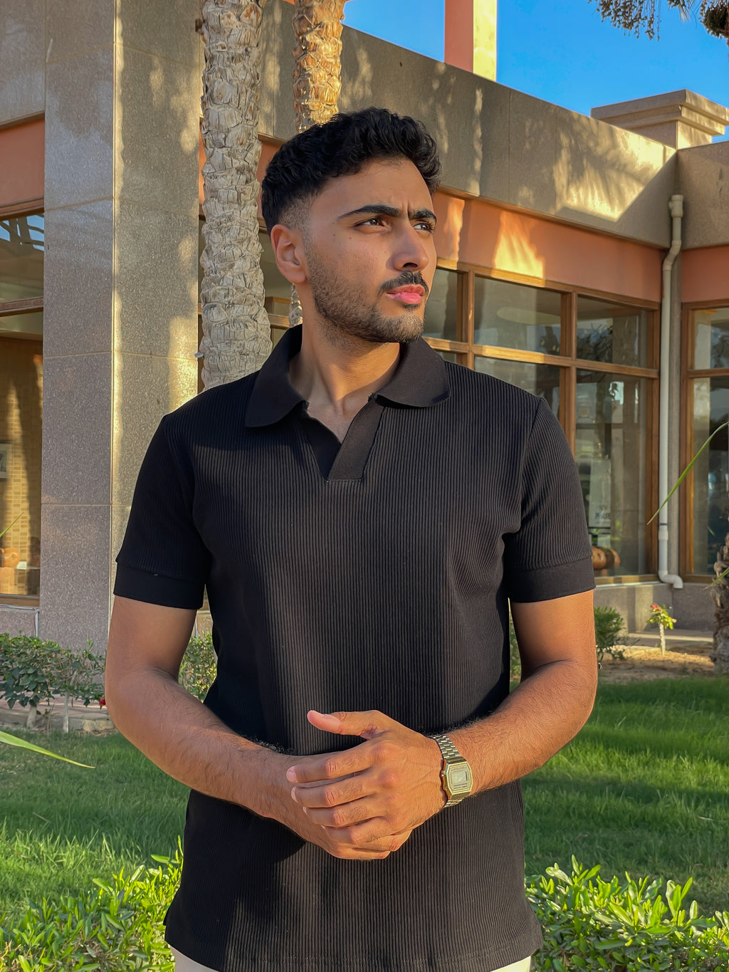 Black-Ribbed Polo