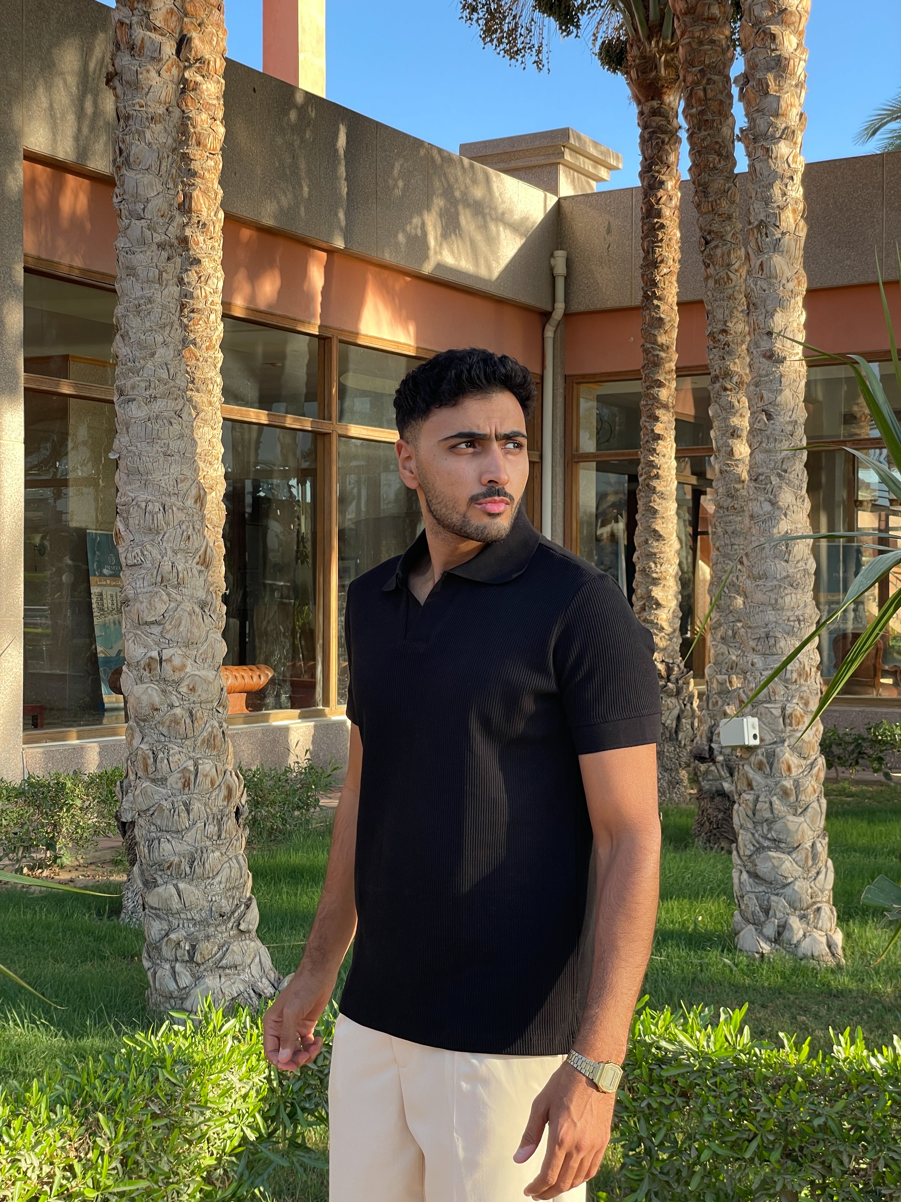 Black-Ribbed Polo